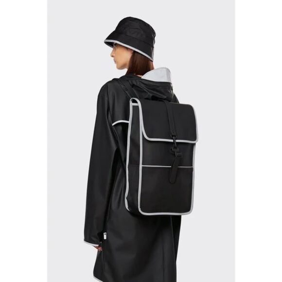 NWT RAINS Reflective Backpack in Black main image 6